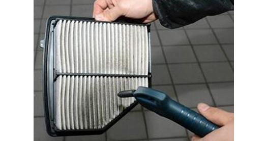 Can you blow the dirty air filter?