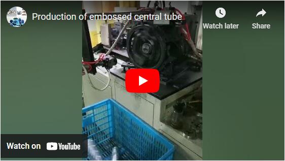 Production of embossed central tube